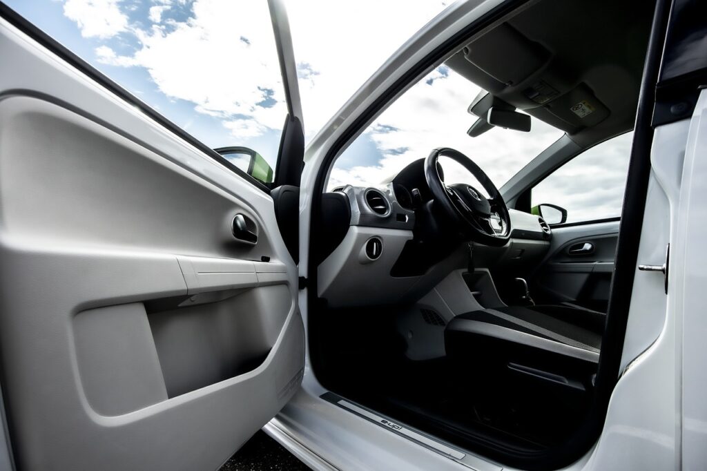 the door on the driver side of a car is opened